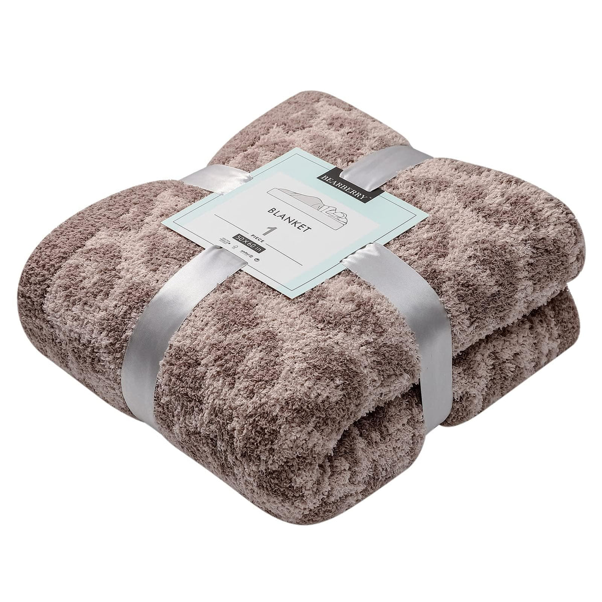 Bearberry Fuzzy Leopard Knitted Throw Blanket Soft Cozy Warm Microfiber Blanket For Couch Sofa Bed Travel (Linen/Warm Gray, 40'