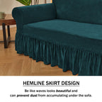 Niceec Loveseat Cover Super Soft 1-Piece Dark Teal Slipcover For Loveseats Stretch Universal Spandex Couch Covers For Living Room Easy Fit Washable Furniture Sofa Protector With Skirt