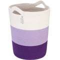 Sea Team Large Size Cotton Rope Woven Storage Basket with Handles, Laundry Hamper, Fabric Bucket, Drum, Clothes Toys Organizer f