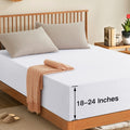 Manyshofu Queen Extra Deep Pocket Fitted Sheet Only - 1800 Thread Count Hotel Deep Fitted Sheet Up To 24 Inches Mattress, Pure W