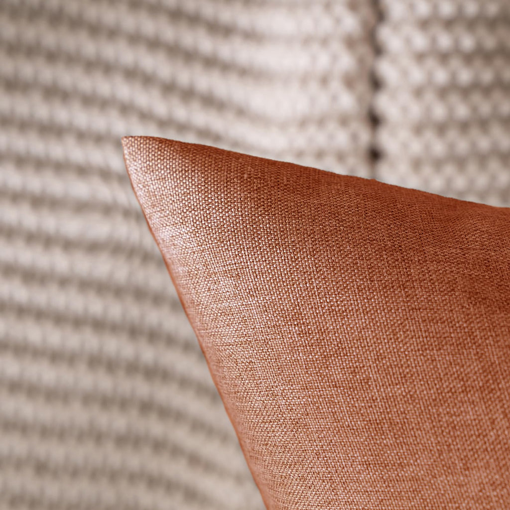 Miulee Pack Of 2 Decorative Outdoor Solid Waterproof Throw Pillow Covers Polyester Linen Garden Farmhouse Cushion Cases For Patio Tent Balcony Couch Sofa 22X22 Inch Rust