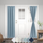 Koufall French Door Curtain,Linen Side Light Sidelight French Door Blinds For Door Window Covering Front Door Glass Window Treat