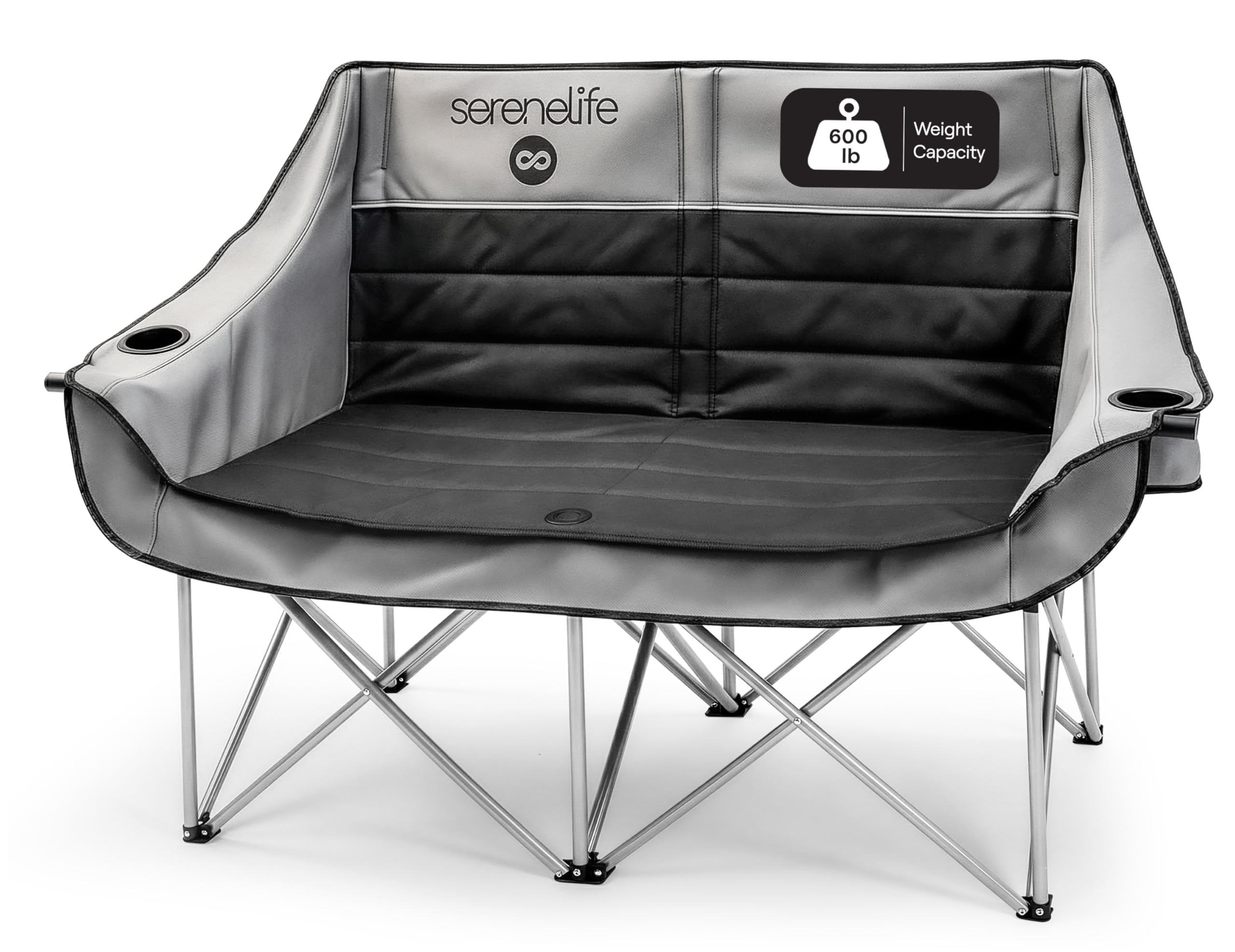 Camping Loveseat for Couples, Friends & Families, Double Camping Chair, Foldable Two Person Camping Chair for Campfire Nights, T