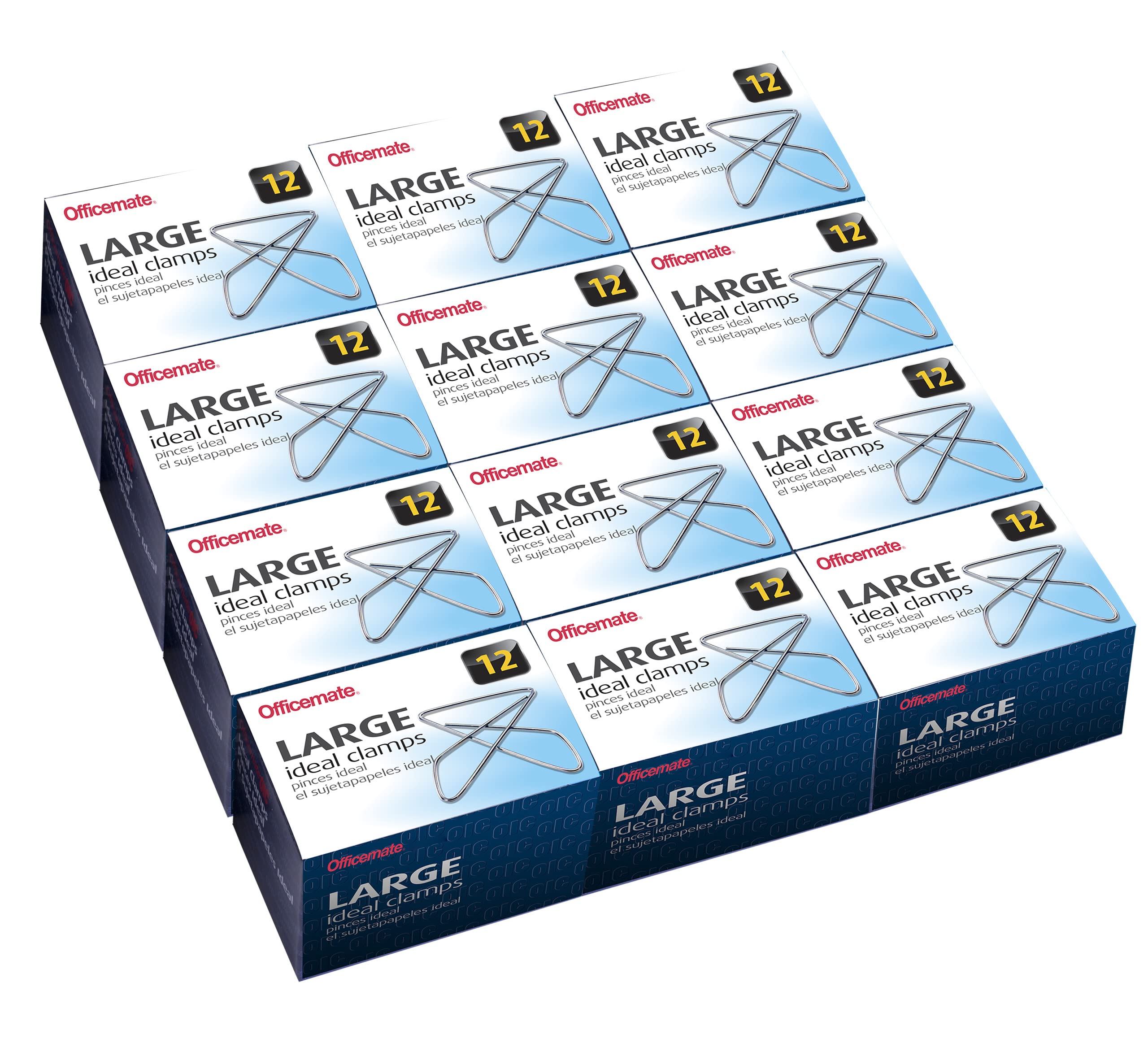 Officemate Butterfly Clips, Large, 1.875 Inch X 2.625 Inch, 144 Clips (99966), Silver, 12 Count (Pack Of 12)