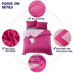 Hig 3Pc Pink Twin/Twin Xl Comforter Set - All Season Reversible Down Alternative Comforter With Sham - Quilted Duvet Insert With