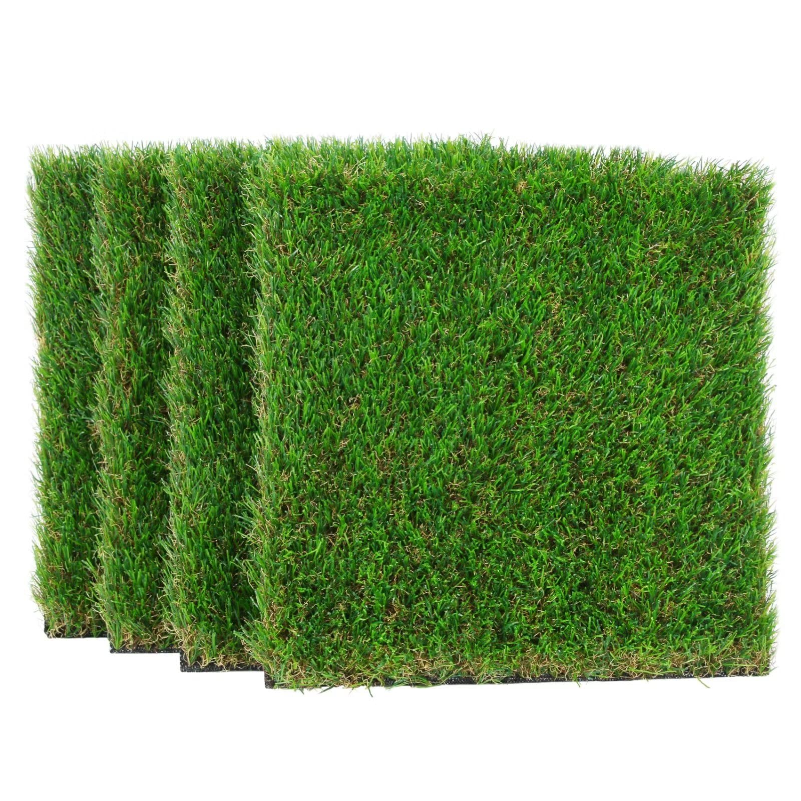 Globreen Easter Thick Artificial Grass Squares Mat, 12' X 12' Green Synthetic Placemats Turf Grass Rug Fake Grass For Dogs, Pa