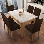 Genina Waterproof Chair Covers For Dining Room Dining Chair Covers Kitchen Parsons Chair Covers (Chocolate, 4 Pcs)