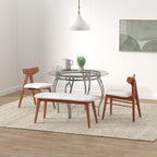 Flash Furniture Syracuse Round Glass Dining Table With Metal Frame, 42 In, Clear/Silver