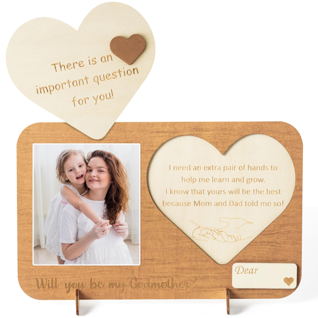 CJiangpo Godmother Proposal Gift Picture Frame, Will You Be My Godmother Gift from Godchild, Engraved God Mother Announcement Ph