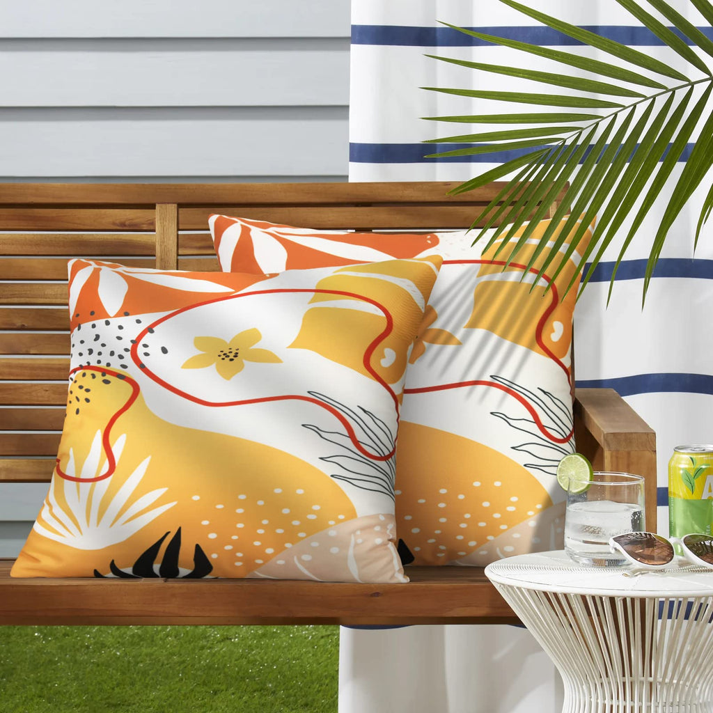 Merrycolor Outdoor Pillow Covers 20X20 Waterproof Throw Pillow Cover Flower Garden Farmhouse Outdoor Pillows Covers For Patio Fu