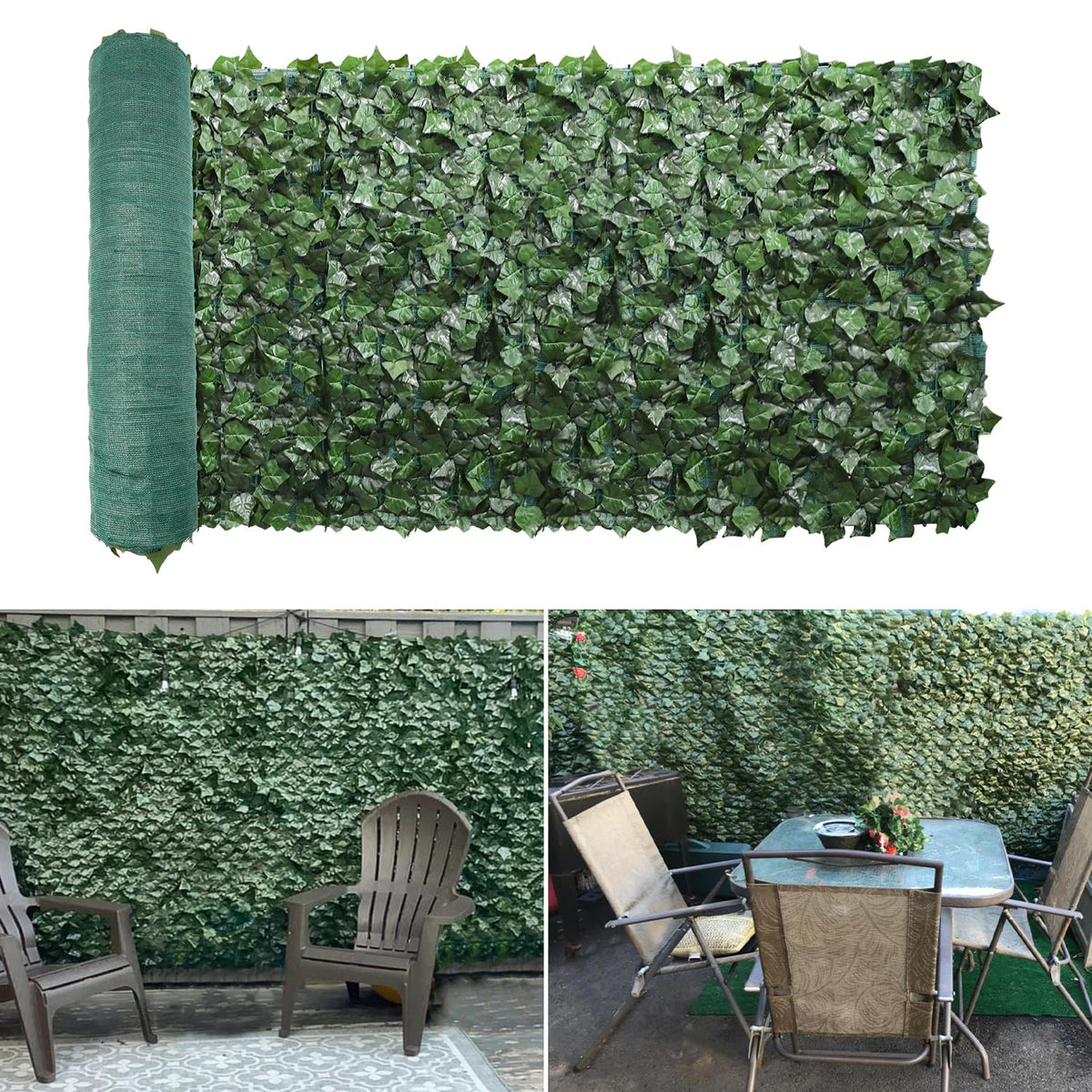 E&K Sunrise 6' X 12' Faux Ivy Leaf Privacy Fence Screen With Mesh Back Artificial Leaves Hedge Fence Covering Wall Decoration Pa