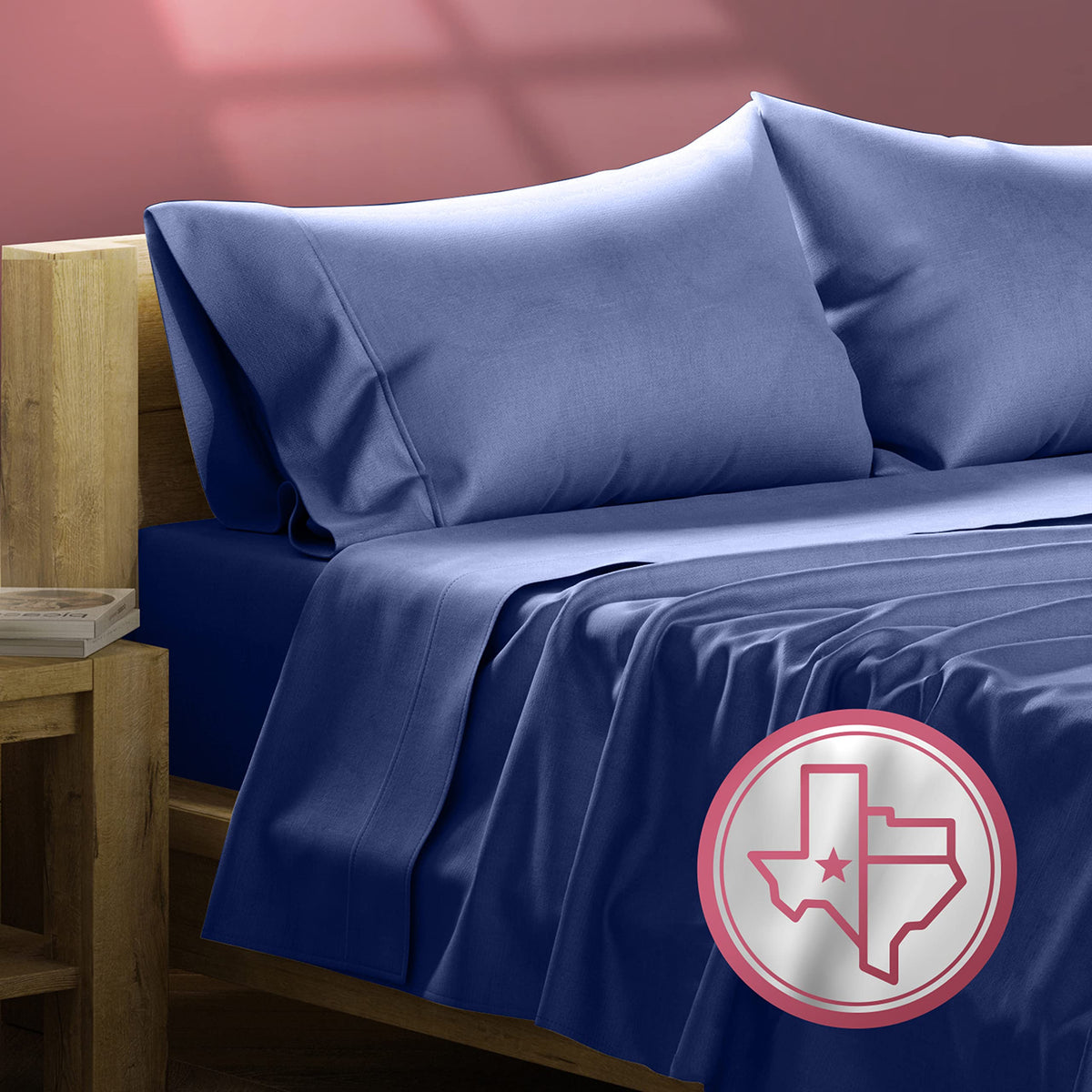 Texas Linen Co. Egyptian Cotton Split King Sheet Set - 800 Thread Count 5 Pc Navy Blue Sheets For Adjustable Bed, Extra Long Sta