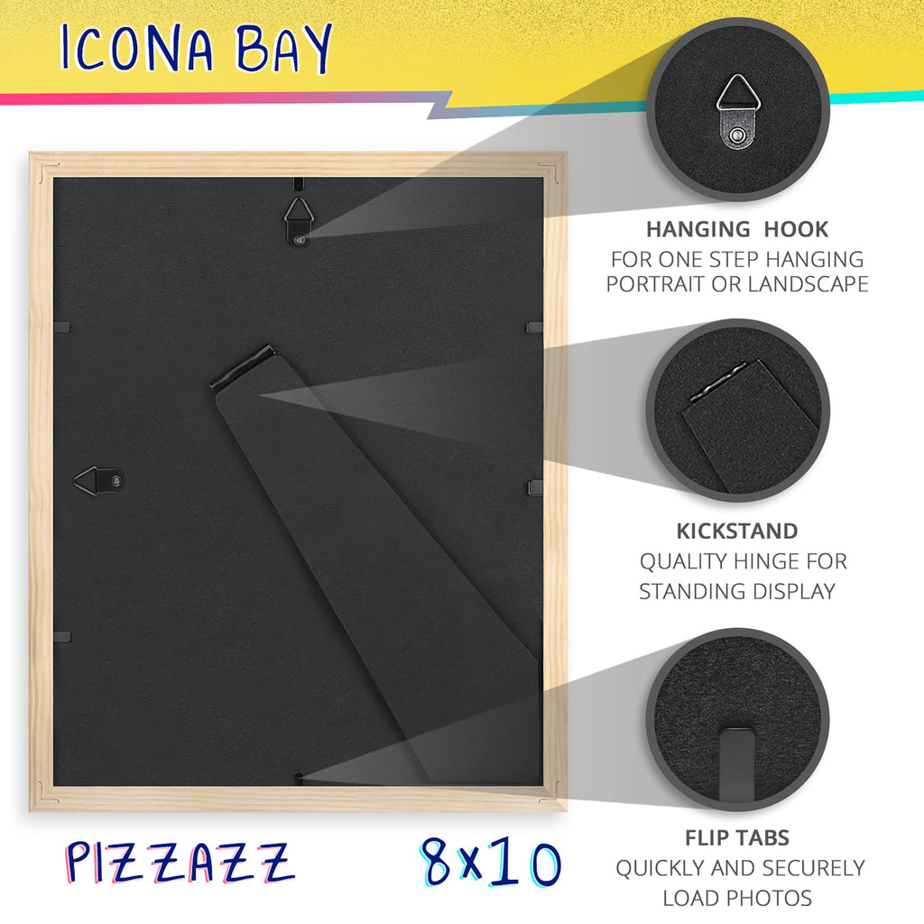 Icona Bay 8X10 Picture Frame, Pastel Pink Solid Wood Scandinavian Style Frame For Photo, Pizzazz Collection