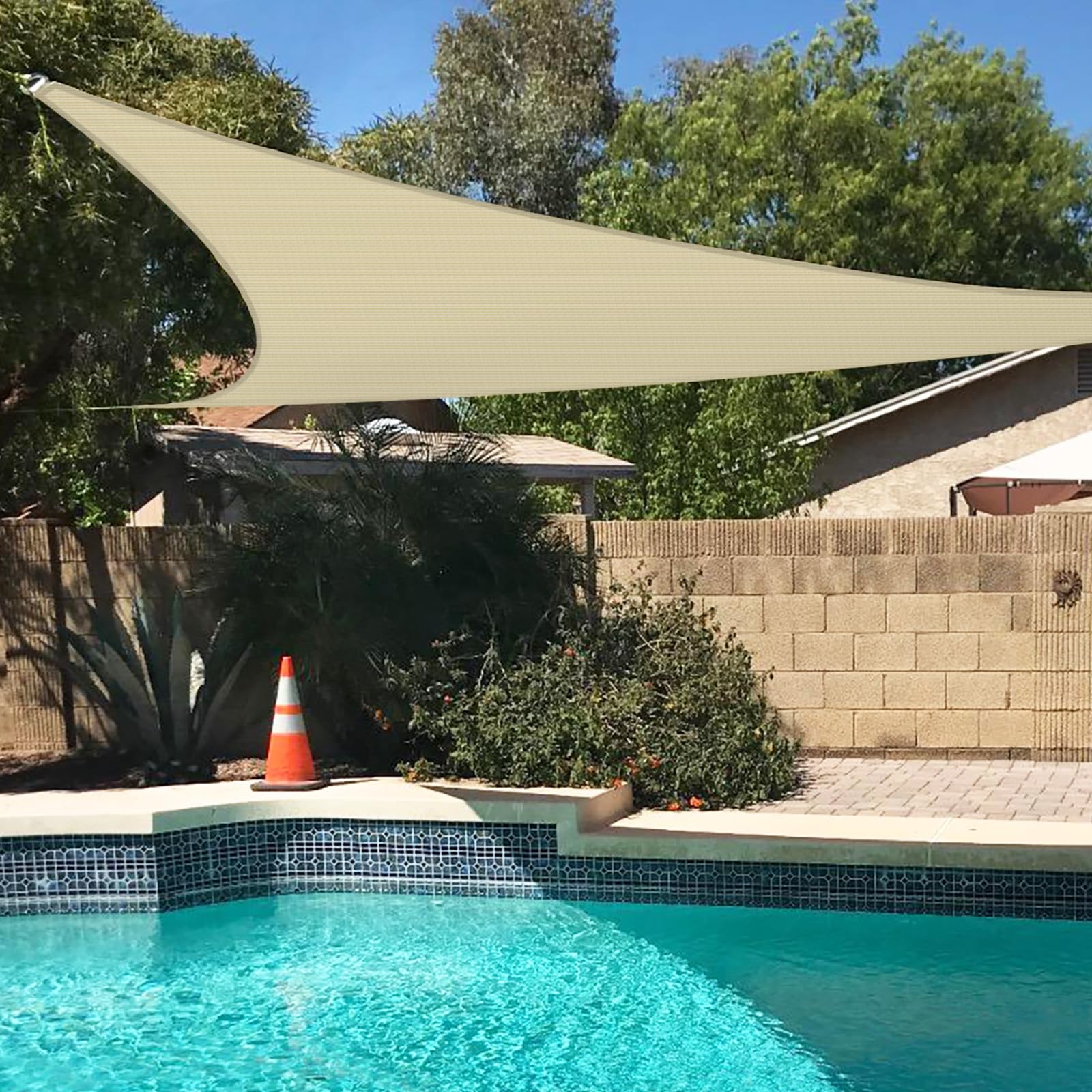 Tang 5'X7'X9' Sun Shade Sail Right Triangle Permeable Canopy Uv Block Shade Cloth Heavy Duty Fabric For Patio Outdoor Backyard P