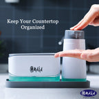 Omaia 4-In-1 Dish Soap Dispenser Set With Sponge Holder And Liquid Hand Soap Dispenser And Silicone Tray - Countertop Organizer