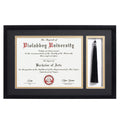 VIOLABBEY 11x17 Matte Black Diploma Frame with Tassel Holder for 8.5x11 Certificates Document, College Degree Frame for Wall Mou