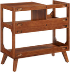 Crosley Furniture Asheville Mid-Century Modern Media Console Record Player Stand, Storage for Vinyl Records, Walnut, Medium