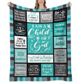 Christian Gifts For Women - Teal Christian Gifts - I Am A Child Of God Blanket - Inspirational Gifts For Women - Religious Gifts