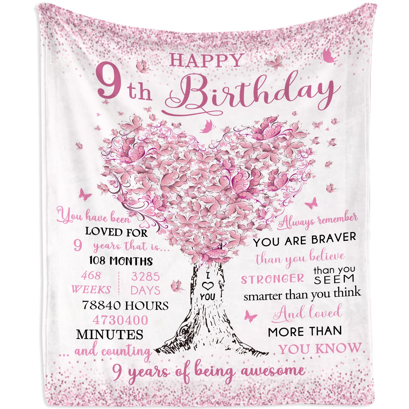 Mubpean Gifts For 9 Year Old Girls Blanket 60'X50', 9 Year Old Girl Gifts, Birthday Gifts For 9 Year Old Girl,9 Year Old Girl