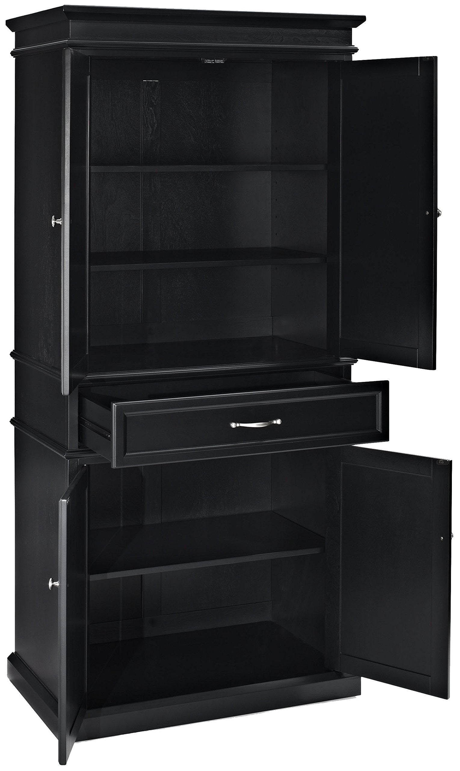 Crosley Furniture Parsons Pantry Cabinet, Black