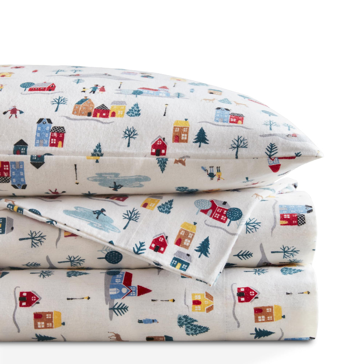 Codi Flannel Sheets Full Size- 4 Pieces Ultra Soft Warm Sheet Set, Cozy 100% Cotton Bedsheets, Novelty Printed Bedding Sets, 12