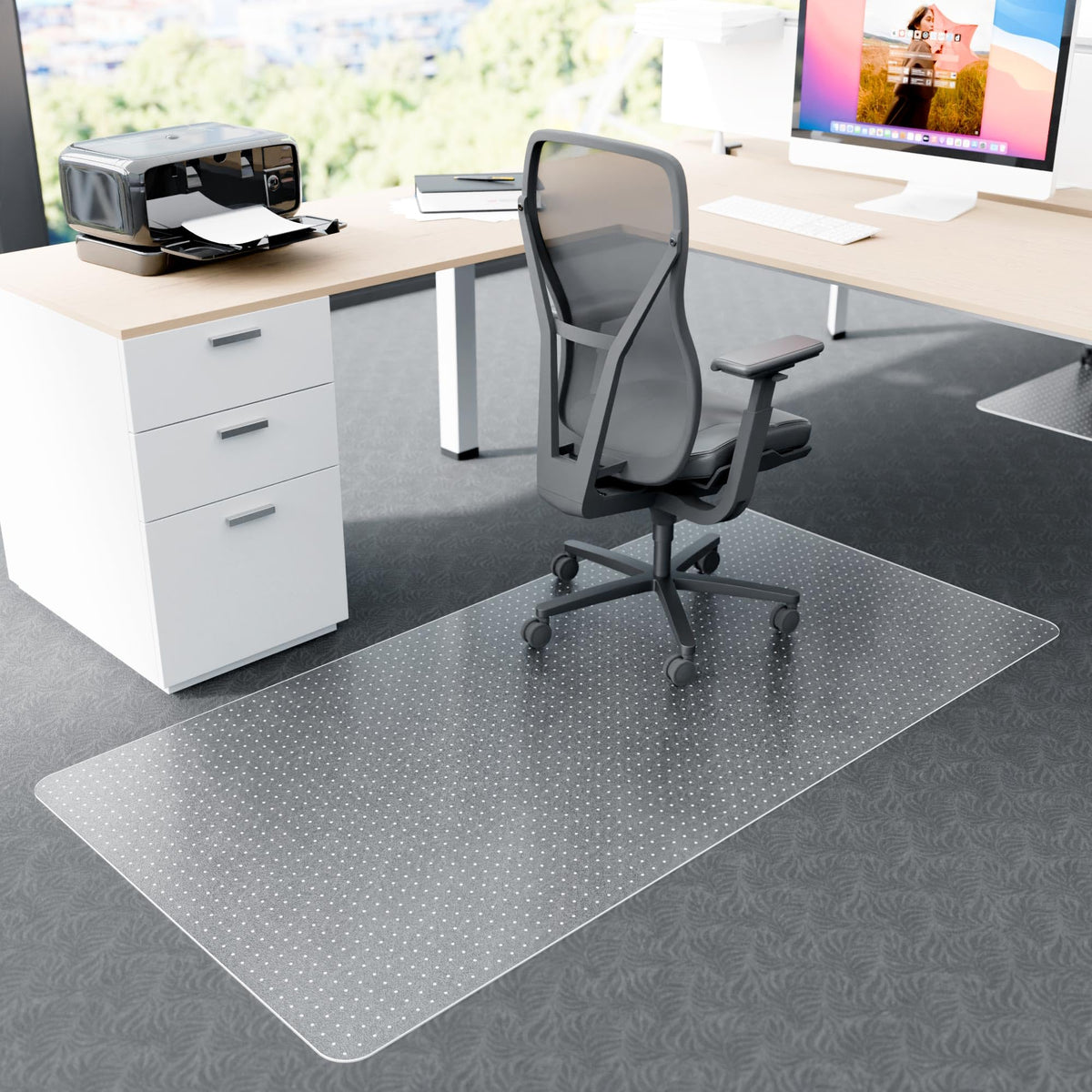 Futurwit Large Office Chair Mat For Carpeted Floors, 36' X 72' Low Pile Carpet Protector For Desk Chair, Easy Glide Transparen