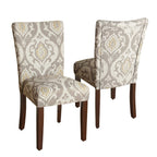 Homepop Parsons Classic Upholstered Accent Dining Chair, Set Of 2, Taupe And Cream Medallion