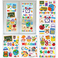 9 Sheets Back to School Window Clings Stickers First Day of School Bus Double-Sided Window Decals for Welcome Back to School Par