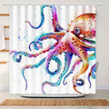 Octopus Shower Curtain, Nautical Shower Curtain Kraken Ocean Waterproof Beach Shower Curtain Sets Thick Polyester Fabric Machine