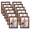 Giftgarden 5x7 Picture Frame Brown Set of 12, Multi Rustic Walnut Wood-Color 5 by 7 Photo Frames Bulk for Wall or Tabletop Displ
