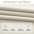 Donren 36 Inches Long Curtain Tiers-Room Darkening Rod Pocket Small Curtains For Small Window (52 W X 36 L,2 Panels,Cream Beige)