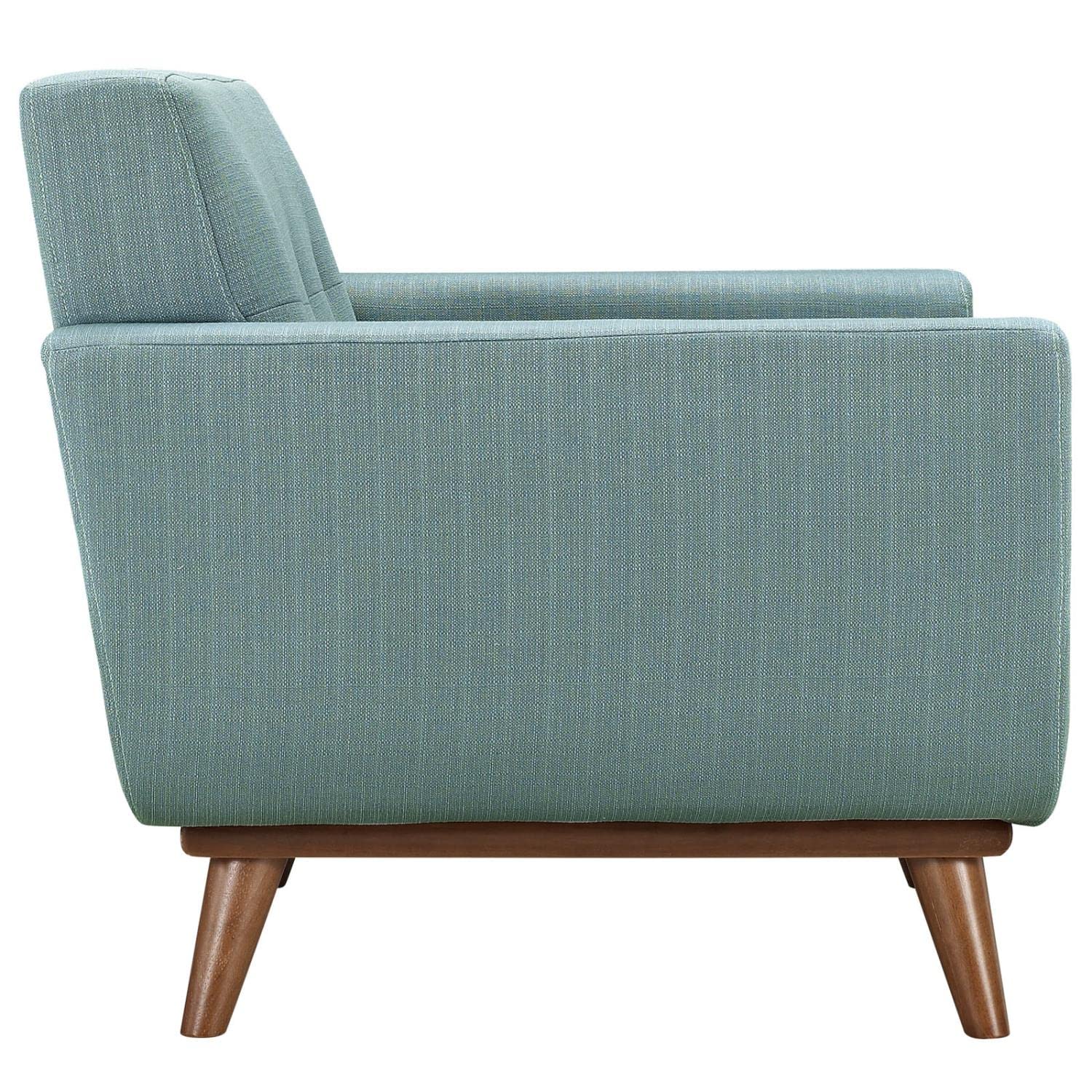 Modway Engage Mid-Century Modern Upholstered Fabric Two Armchair And Loveseat Set In Laguna