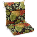 Blazing Needles Spun Polyester Patterned Outdoor Squared Seat/Back Chair Cushion, 18 x 38, Tropique Raven