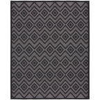 Nourison Versatile Indoor/Outdoor Charcoal/Black 8' X 10' Area Rug, Easy Cleaning, Non Shedding, Bed Room, Living Room, Dining Room, Deck, Backyard, Patio, High Traffic Area (8X10)