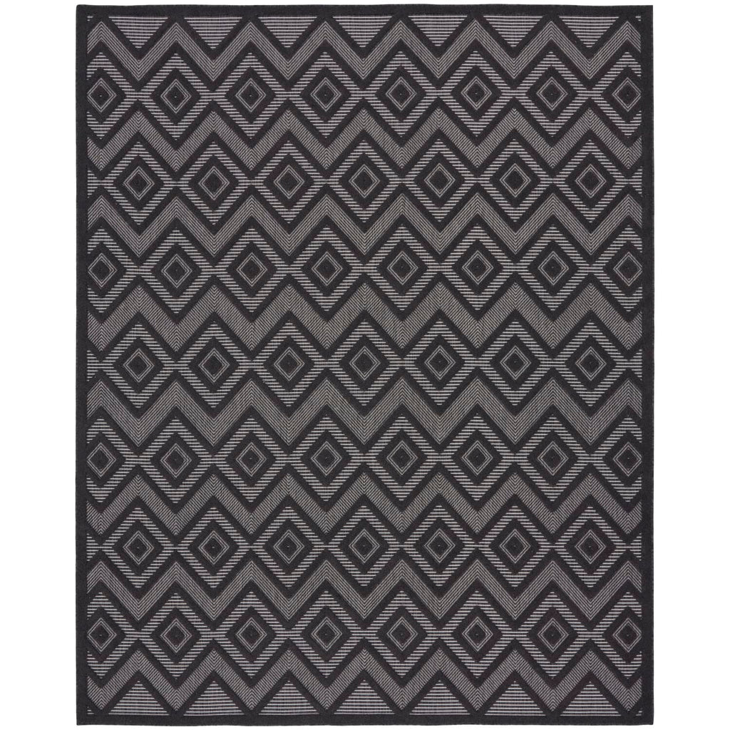 Nourison Versatile Indoor/Outdoor Charcoal/Black 9' X 12' Area Rug, Easy Cleaning, Non Shedding, Bed Room, Living Room, Dining Room, Deck, Backyard, Patio, High Traffic Area (9X12)