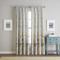Chf Watercolor Floral Print Flip Over Rod Pocket Single Curtain Panel, 95 In, Gold