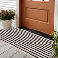 LEEVAN Black and White Striped Outdoor Rug Runner 24x51 Layering Doormat Farmhouse Front Porch Rug Cotton Woven Washable Throw C
