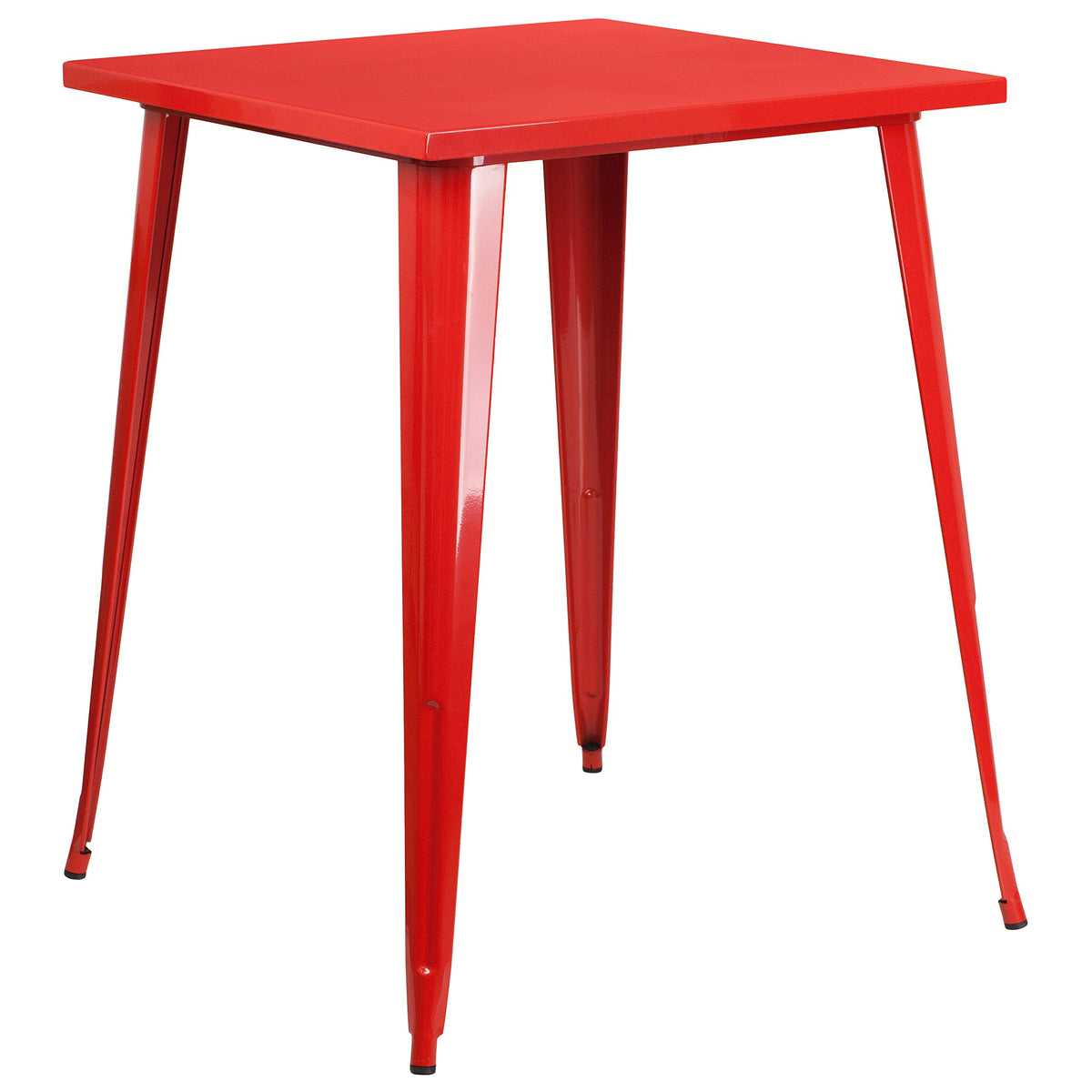 Flash Furniture Nolan Commercial Grade 31.5&quot; Square Red Metal Indoor-Outdoor Bar Height Table