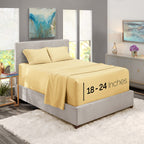 Nestl Extra Deep Pocket Sheets - Fits Mattress 18-24 Inches Deep, Extra Deep Pocket King Size Sheets Sets, 4 Piece King Size Sheets, King Sheets Deep Pocket, Vanilla Yellow Sheets
