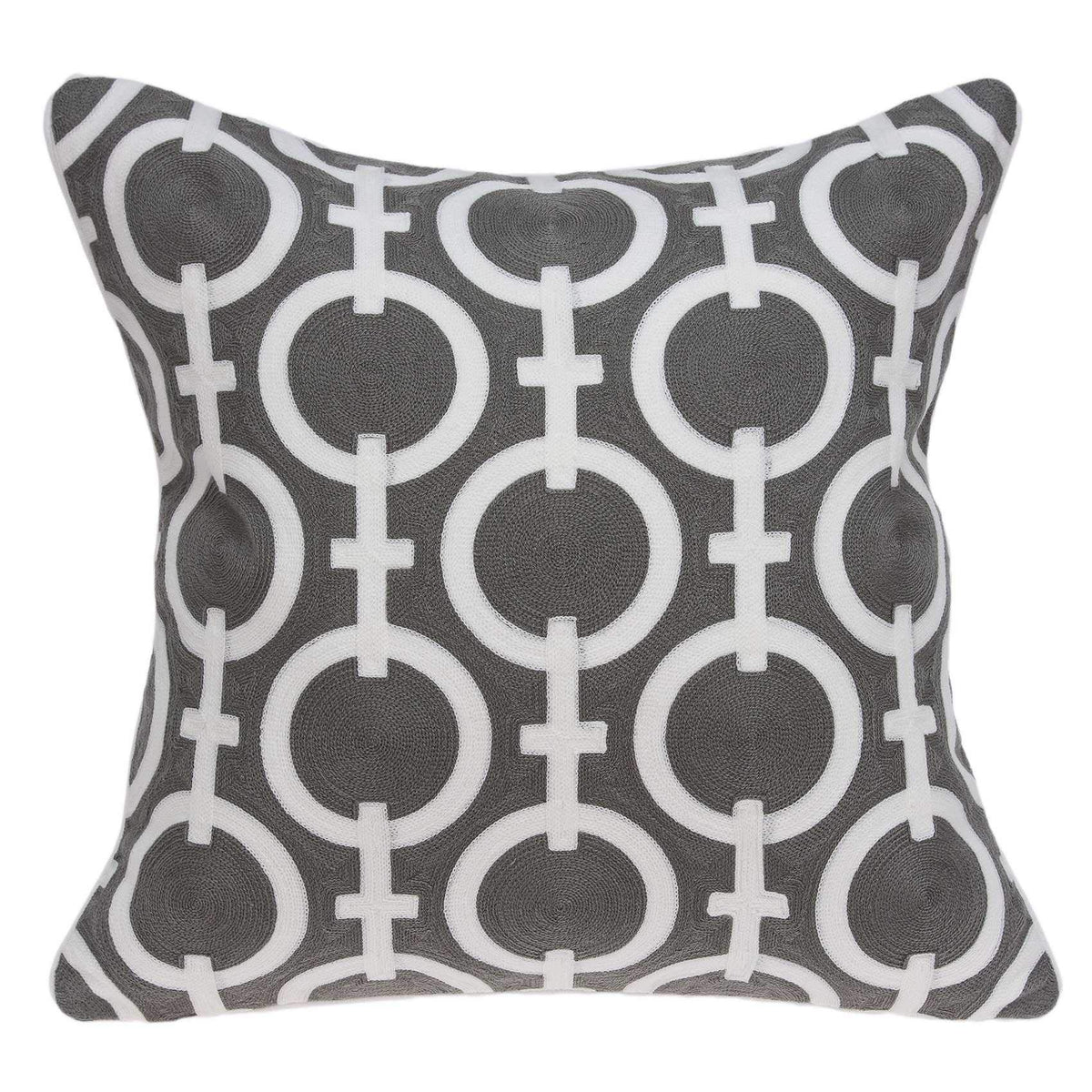 20' X 7' X 20' Transitional Gray and White Accent Pillow Cover with Poly Insert