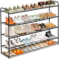 SLEEPING LAMB 4 Tier Long Shoe Organizer for Closet, Metal Shoe Rack Wide Shoe Storage Organizer 30-Pairs Shoe Shelf for Bedroom