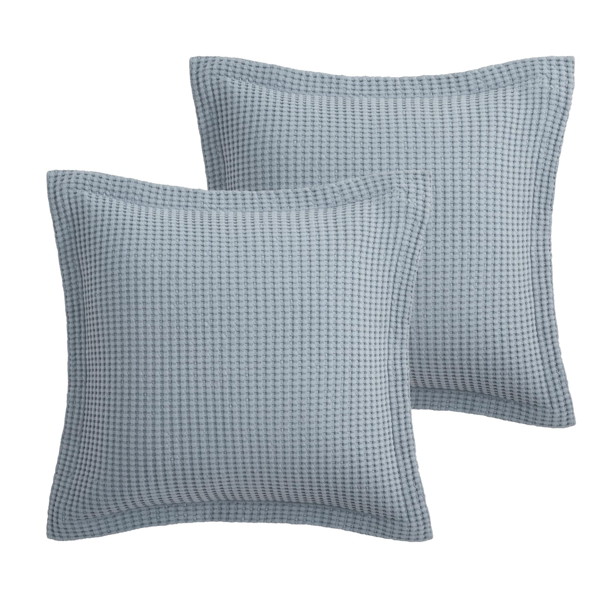 Levtex Home - Mills Waffle - Euro Sham (Set Of Two) - Slate Blue - Sham Size (26 X 26In.), No Insert