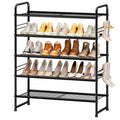 SUFAUY 5 Tier Mesh Shoes Rack Organizer for Closet, Stackable All Metal 32'' w Tall Shoe Storage Shelf for Entryway Garage, Blac