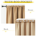 Nicetown Thick Faux Linen Room Darkening Curtains 90 Inches Long, Pinch Pleated Faux Linen Curtains Thermal Insulated Window Tre