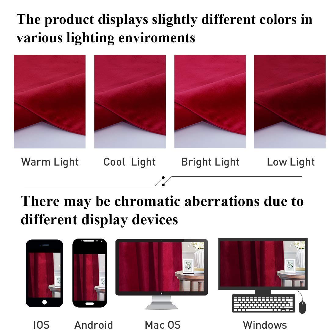 Stangh Thick Velvet Curtains 96-Inch - Heavy-Duty Large Window Velvet Drapes Room Darkening Privacy Enhancing Panels For Home Th