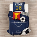 Lush Decor Soccer Game Reversible Oversized Kids 4 Piece Quilt Set, Twin, Navy & Gray