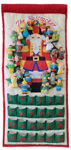 Nutcracker Advent Calendar by Pockets of Learning | Interactive Christmas Holiday D  cor | Embroidered Seasonal Soft Fabric Clot