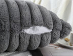 Panod Super Soft Faux Fur Full Body Pillow Covers 21 X 54,Luxury Plush Coarse Stripes Decorative Long Pillow Covers Pillow Case