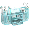 Supeasy Mesh Desk Organizer, Desk Organizers And Accessories, Pen Holder With Drawers, Pencil Holder For Desk With 2 Drawer For
