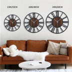 Leike Large Wall Clocks,Silent,Non Ticking,Battery Operated Rustic Round Modern Big Wood Wall Clock For Living Room, Bedroom,Kit